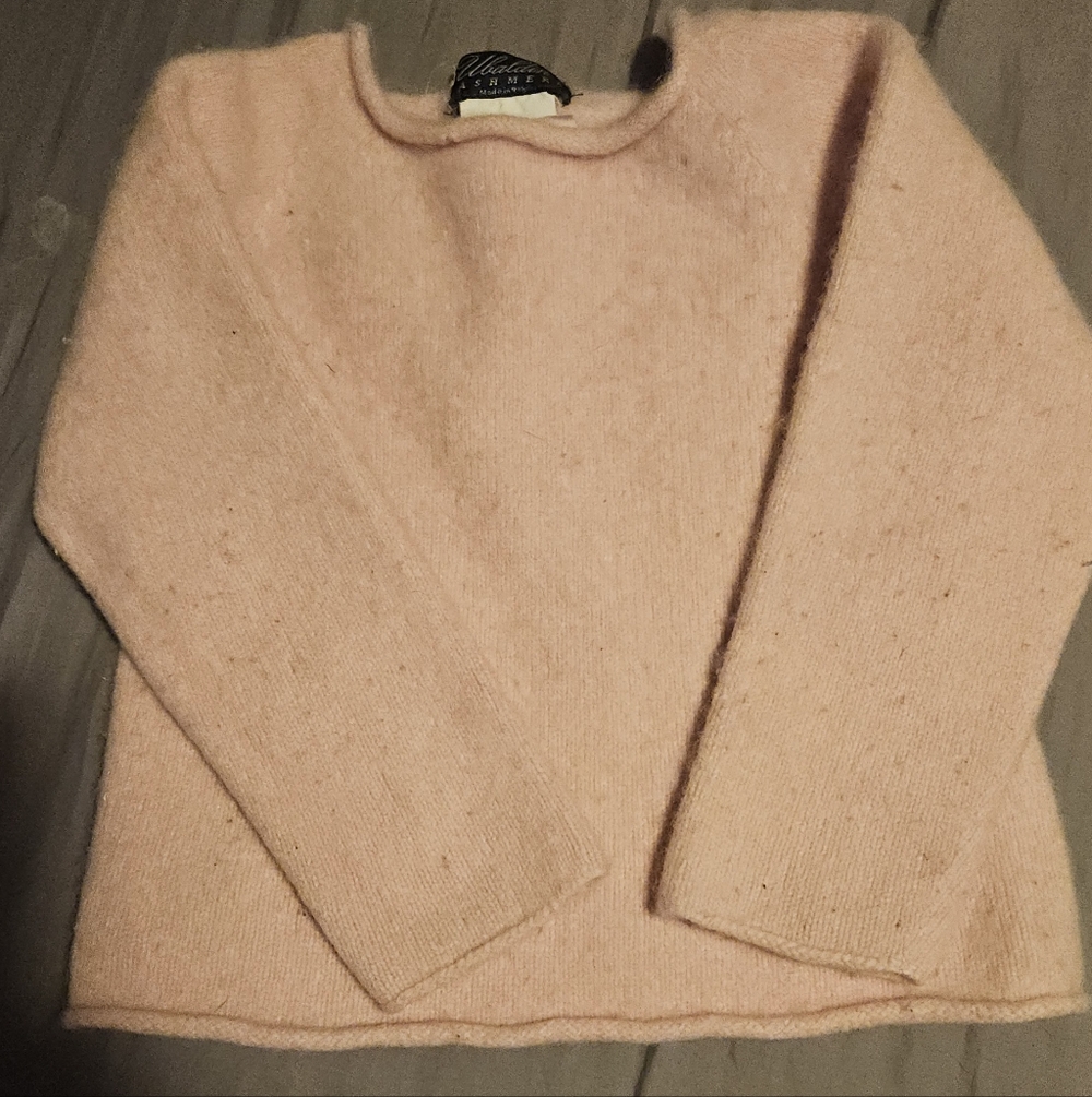 Girls Toddler 5/6 Ubaldini Pink Cashmere Sweater Made In Italy